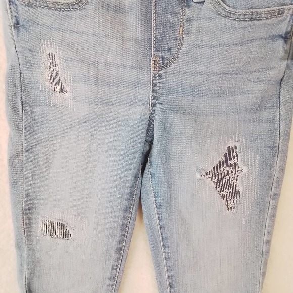 OshKosh Girls Overalls 4 Blue Cotton Denim‎ Overall Jeans Distressed Light Wash - Picture 6 of 11